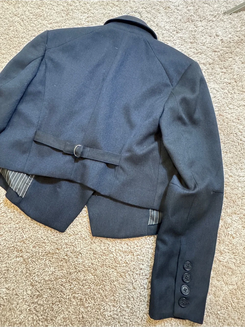 NWT Free People Cropped Double-Breasted Black Women's Blazer Jacket Size XS